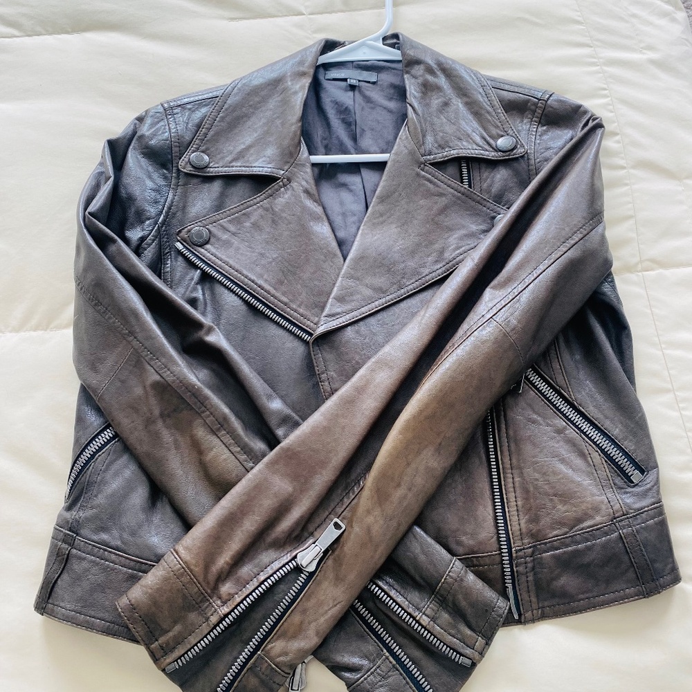 Vince’s leather cropped jacket